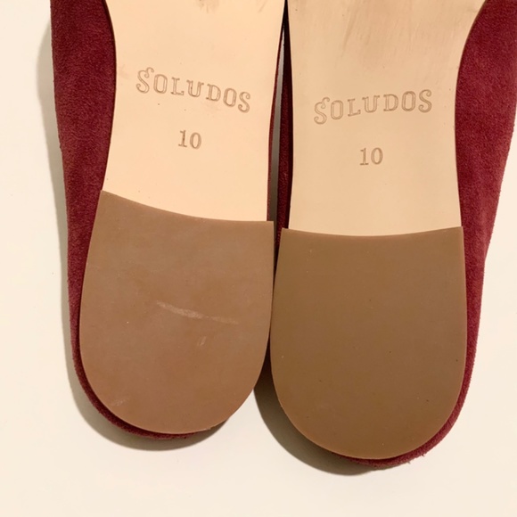 Soludos Palazzo Wine Red Suede Leather Tassel Mule Loafer Pointed Toe Flat Shoes - Picture 10 of 10